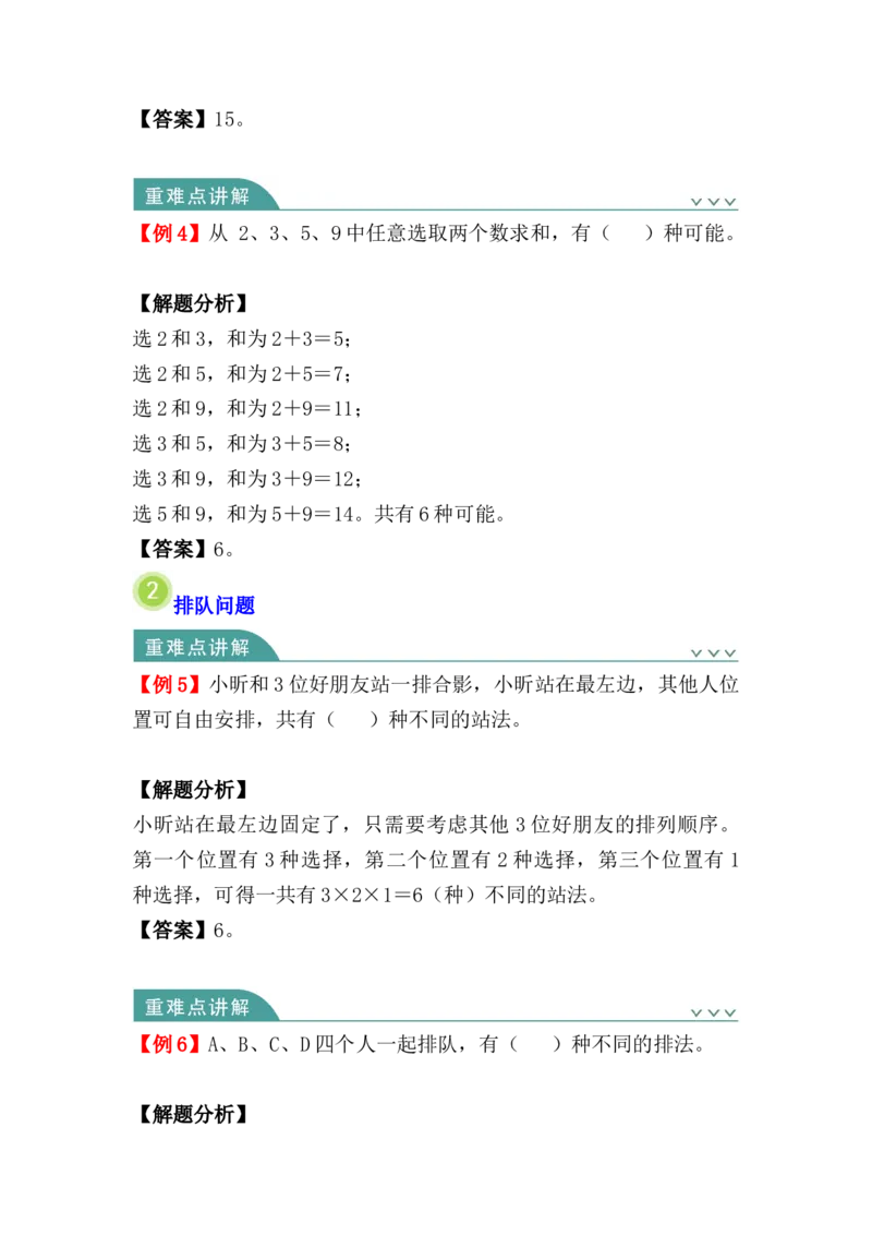 第八单元：数学广角：搭配（二）（知识清单）_26春人教版数学三下_00、更新资料3月18日_单元复习专项-K48_2024版