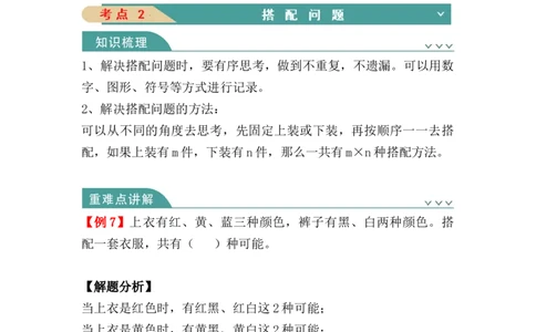 第八单元：数学广角：搭配（二）（知识清单）_26春人教版数学三下_00、更新资料3月18日_单元复习专项-K48_2024版