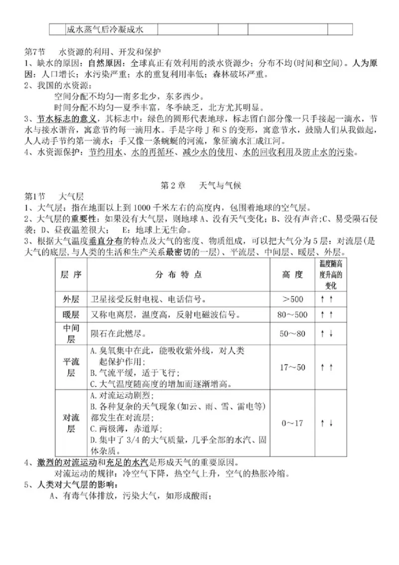 浙教版初中科学八年级上册知识点_24秋《初中各科知识点梳理》_初中科学《知识梳理》7-9年级上下册_浙教版初中科学7-9年级上下册知识梳理