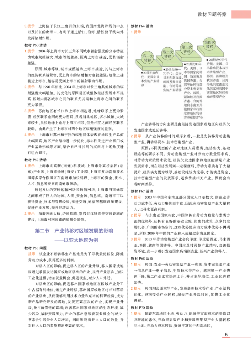 选择性必修2鲁教地理教材习题答案_高中全套电子教材及答案。_02高中教材参考答案_高中地理_鲁教版
