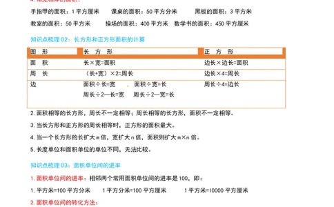 第五讲面积（导图+知识精讲+易错点拨+9大考点讲练+易错压轴练+难度分层练共47题）-（教师版）_26春人教版数学三下_19、赠送其它资料_新建文件夹_三年级数学下册（人教版）_2025版