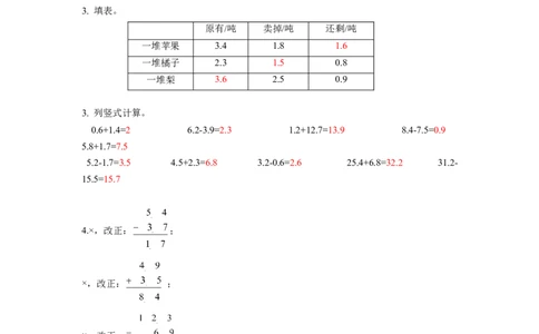 第七单元第2课时简单的小数加、减法（分层作业）-三年级数学下册人教版_26春人教版数学三下_00、更新资料3月18日_同步练习(2)