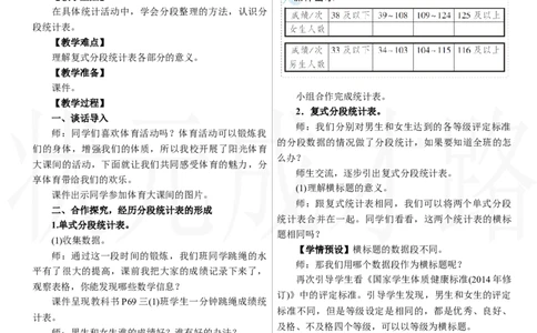 第3课时　分段整理数据_26春人教版数学三下_00、上课课件PPT+教案第三套完整版_2.R3数下教案_五　数据的收集与整理