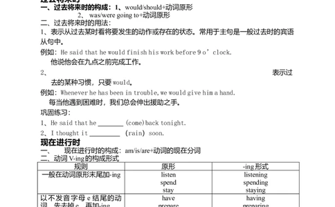 初中英语动词时态复习讲义-5ac3264d0a48_内蒙古中考真题_赠品_初中英语资料