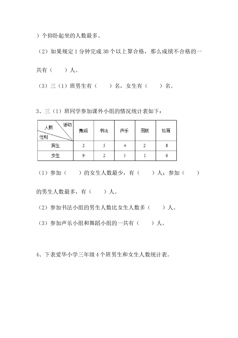 （单元测试卷）第三单元：复式统计表单元测试卷（含答案教师）_26春人教版数学三下_00、更新资料3月18日_单元复习专项-K48_2024版