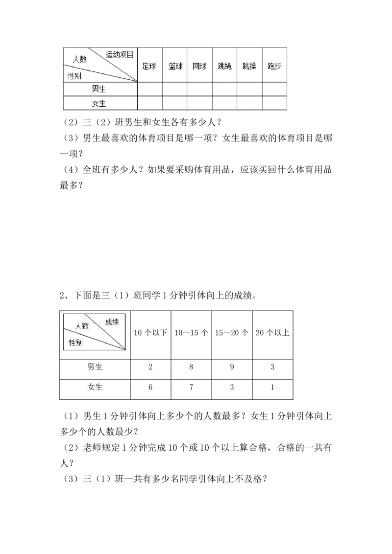 （单元测试卷）第三单元：复式统计表单元测试卷（含答案教师）_26春人教版数学三下_00、更新资料3月18日_单元复习专项-K48_2024版