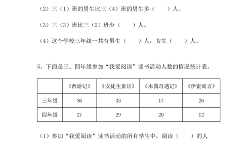 （单元测试卷）第三单元：复式统计表单元测试卷（含答案教师）_26春人教版数学三下_00、更新资料3月18日_单元复习专项-K48_2024版
