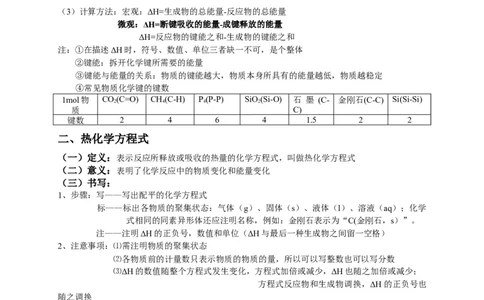 1.1反应热基础知识讲义新教材人教版（2019）高中化学选择性必修一_高化_2025春-人教版高中化学_03新版高中化学选择性必修1_05培训讲义_讲义+习题_讲义