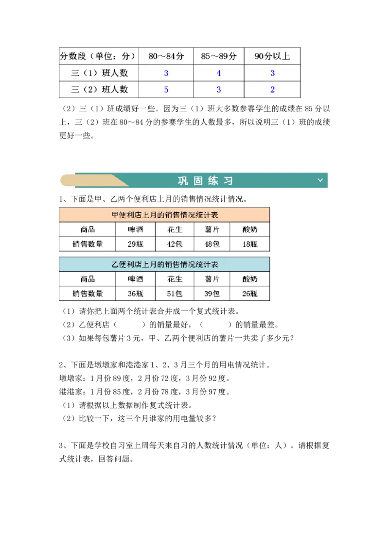 第三单元：复式统计表（知识清单）-人教版三年级数学下册_26春人教版数学三下_00、更新资料3月18日_知识总结(4)