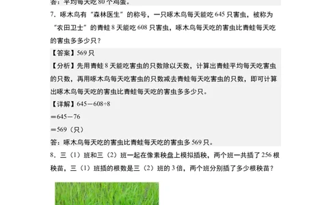 第二单元专项练习11：除法应用综合&ldquo;拓展版&rdquo;-（教师版）人教版_26春人教版数学三下_00、更新资料3月18日_解决问题专项练习-T7(1)_2025版