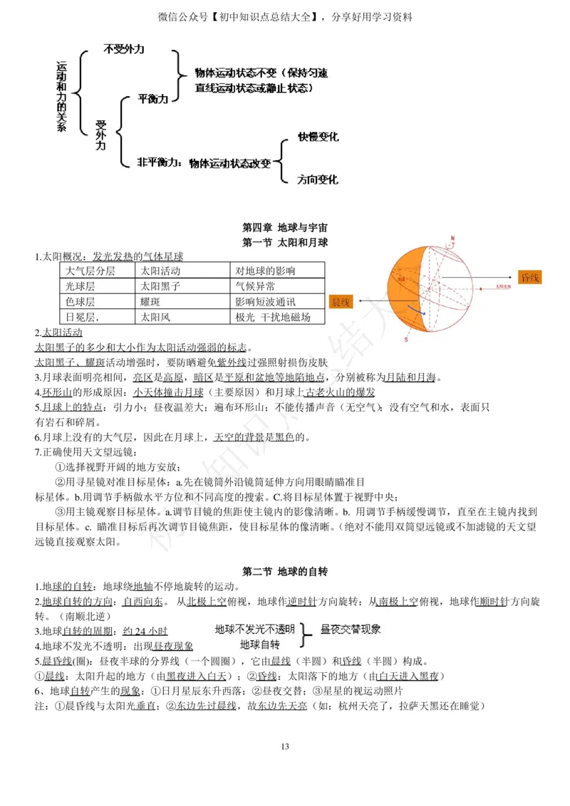 新浙教版七下科学知识点总结_24秋《初中各科知识点梳理》_初中科学《知识梳理》7-9年级上下册_浙教版初中科学7-9年级上下册知识梳理