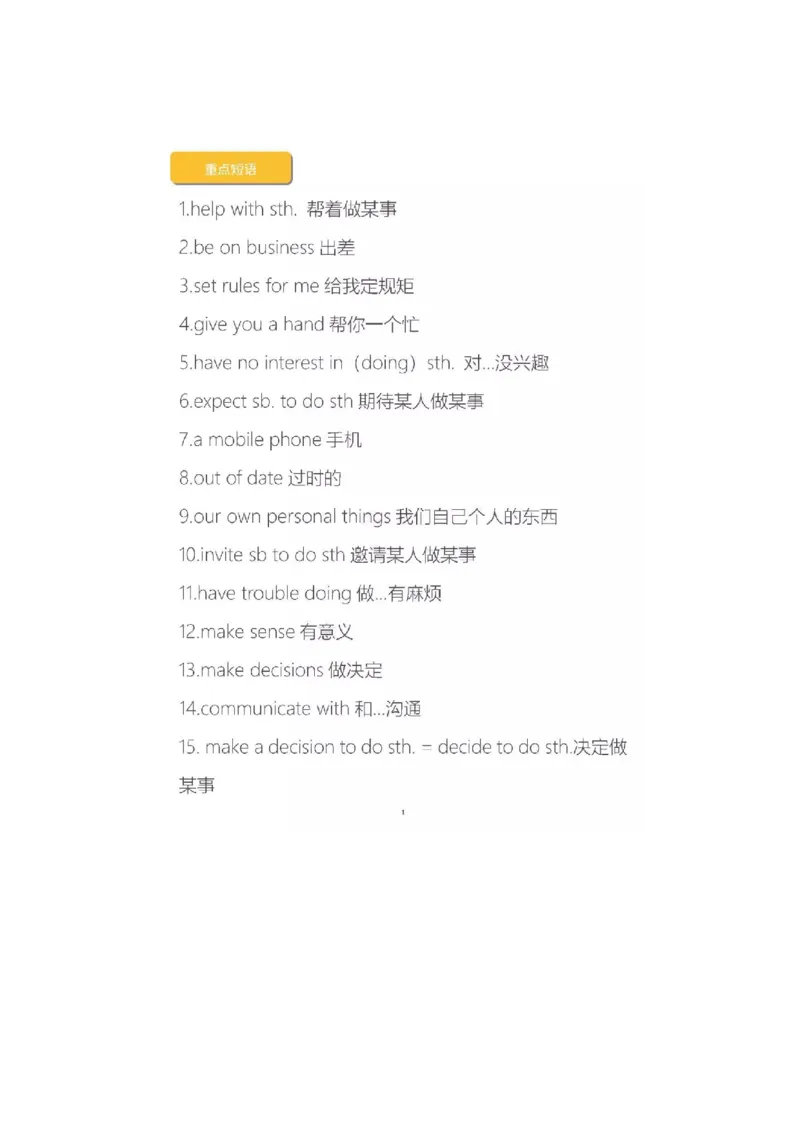 沪教版初中英语九年级上册知识点_24秋《初中各科知识点梳理》_初中英语《知识梳理》7-9年级上下册_知识梳理_沪教版初中英语7-9年级上册知识梳理