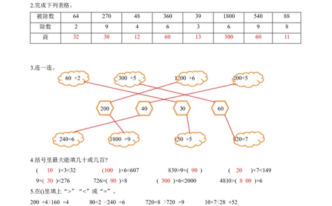 第二单元第2课时口算除法（2）（分层作业）-三年级数学下册人教版_26春人教版数学三下_00、更新资料3月18日_同步练习(2)