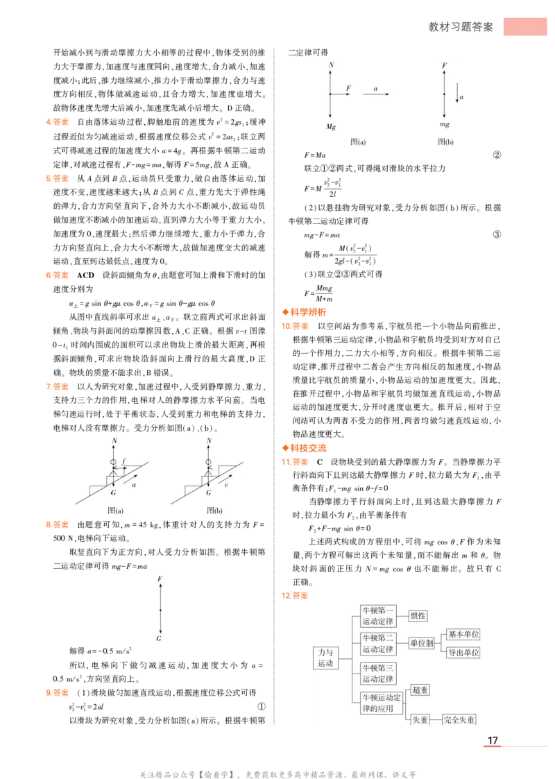 物理鲁科必修第1册教材习题答案_高中全套电子教材及答案。_02高中教材参考答案_高中物理_鲁科版