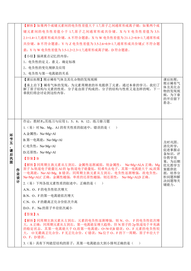 1.2.2元素周期律（教学设计）-（人教版2019选修第二册）_高化_595801221724高中化学新人教版选择性必修一二三电子版教案PPT课件高中试卷_选择性必修2册（人教版）_教学设计