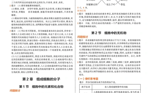 高中生物必修第1册参考答案_高中全套电子教材及答案。_02高中教材参考答案_高中生物_人教版