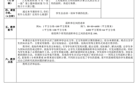 第5课时面积单位间的进率_26春人教版数学三下_00、更新资料3月18日_教学设计(3)_教案_教案2+导学案人教三下数学_导学案_5面积
