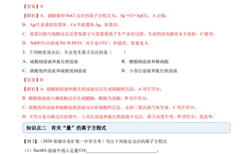 1.2.2离子反应（精讲）-（人教版）解析版_高化_595801221724高中化学新人教版选择性必修一二三电子版教案PPT课件高中试卷_必修一册（人教版）_专项练习