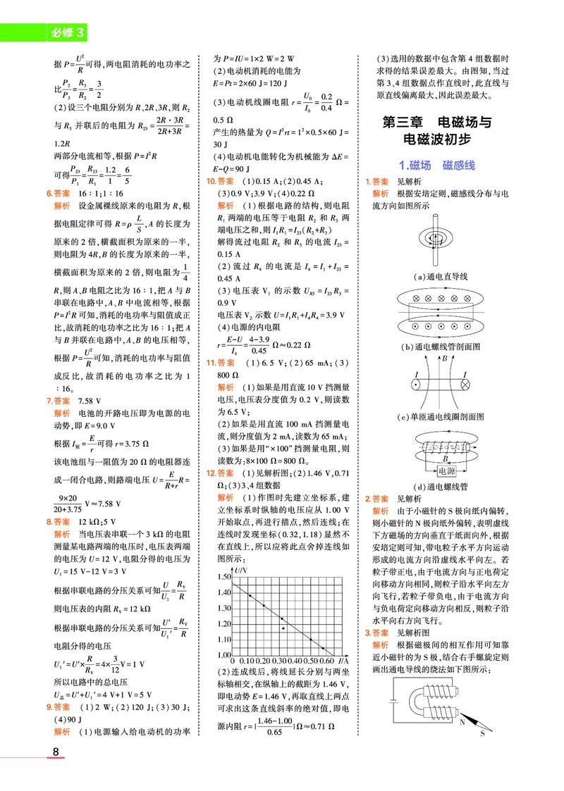 物理教科必修第3册教材习题答案(1)_高中全套电子教材及答案。_02高中教材参考答案_高中物理_教科版