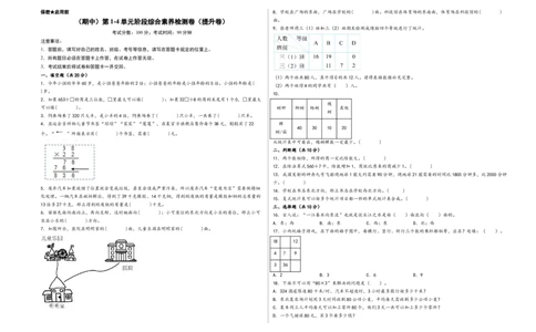 （期中）第1-4单元阶段综合素养检测卷（提升卷）-（A3版）（人教版）_26春人教版数学三下_19、赠送其它资料_新建文件夹_三年级数学下册（人教版）_知识解读+题型专练-T2