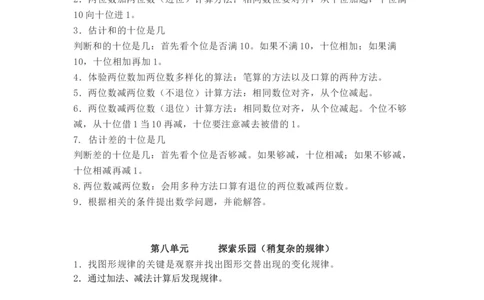 冀教版数学一年级下册单元知识点_《小学各科知识点》_小学数学《知识梳理》1-6年级上下册_下册_冀教版小学数学1-6年级下册全册知识点