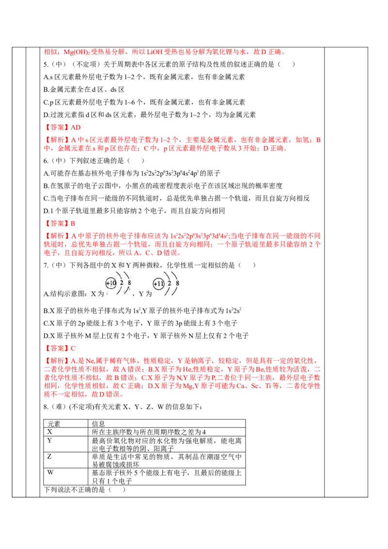 1.2.1原子结构与元素周期表（教学设计）-（人教版2019选修第二册）_高化_595801221724高中化学新人教版选择性必修一二三电子版教案PPT课件高中试卷_选择性必修2册（人教版）_教学设计