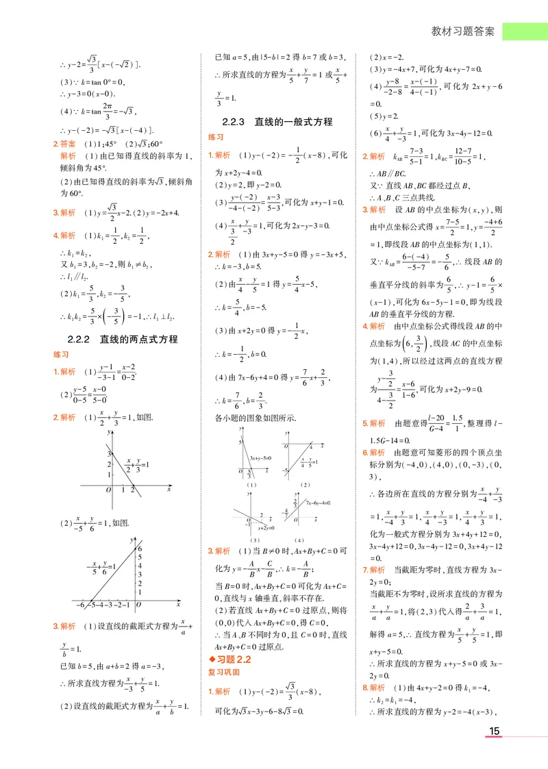高中数学选择性必修1教材习题答案_高中全套电子教材及答案。_02高中教材参考答案_高中数学_人教A版