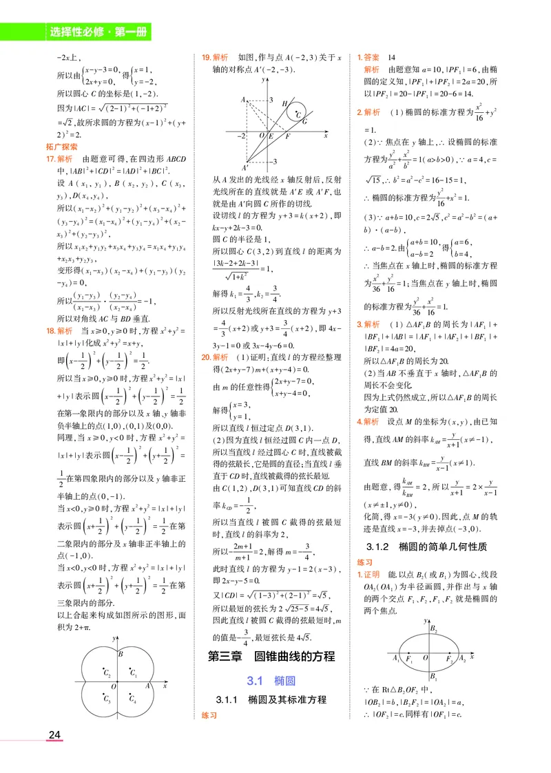 高中数学选择性必修1教材习题答案_高中全套电子教材及答案。_02高中教材参考答案_高中数学_人教A版