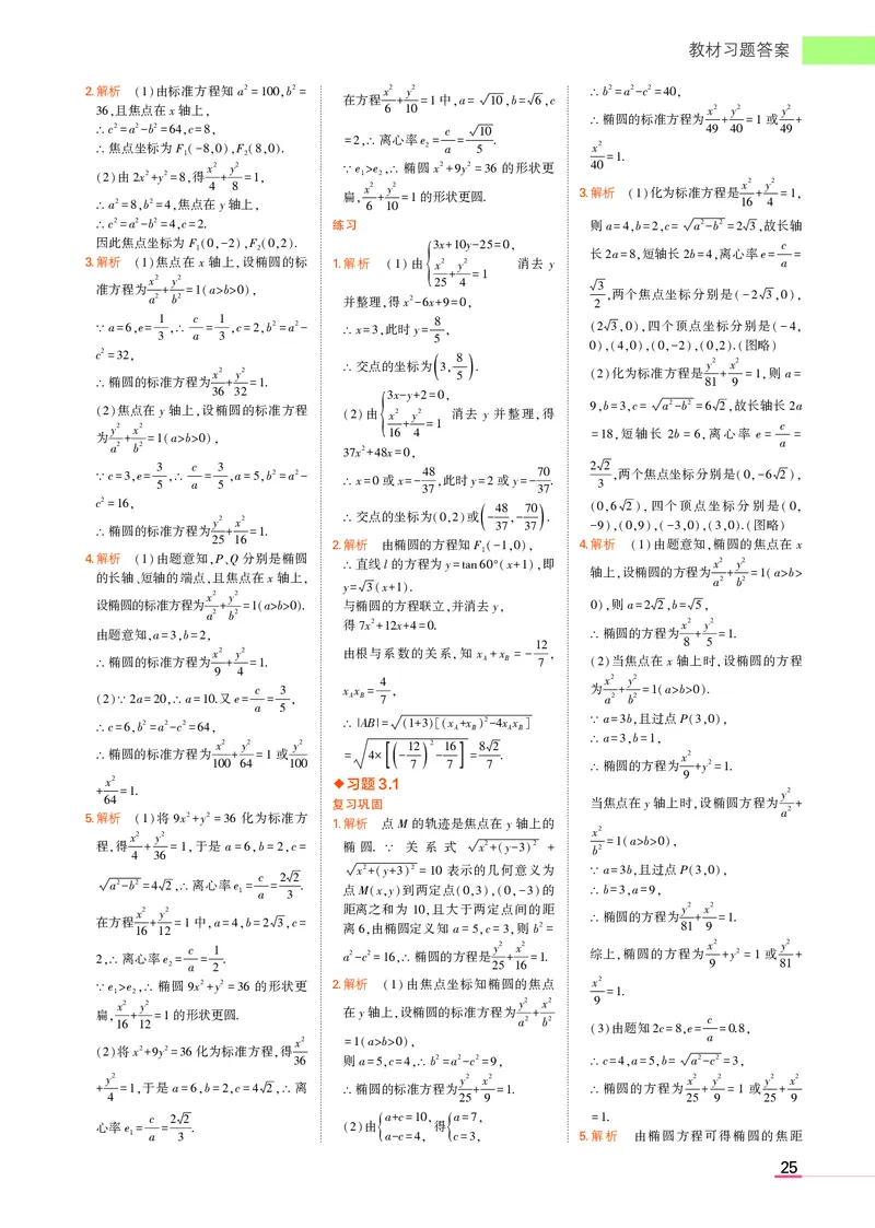 高中数学选择性必修1教材习题答案_高中全套电子教材及答案。_02高中教材参考答案_高中数学_人教A版