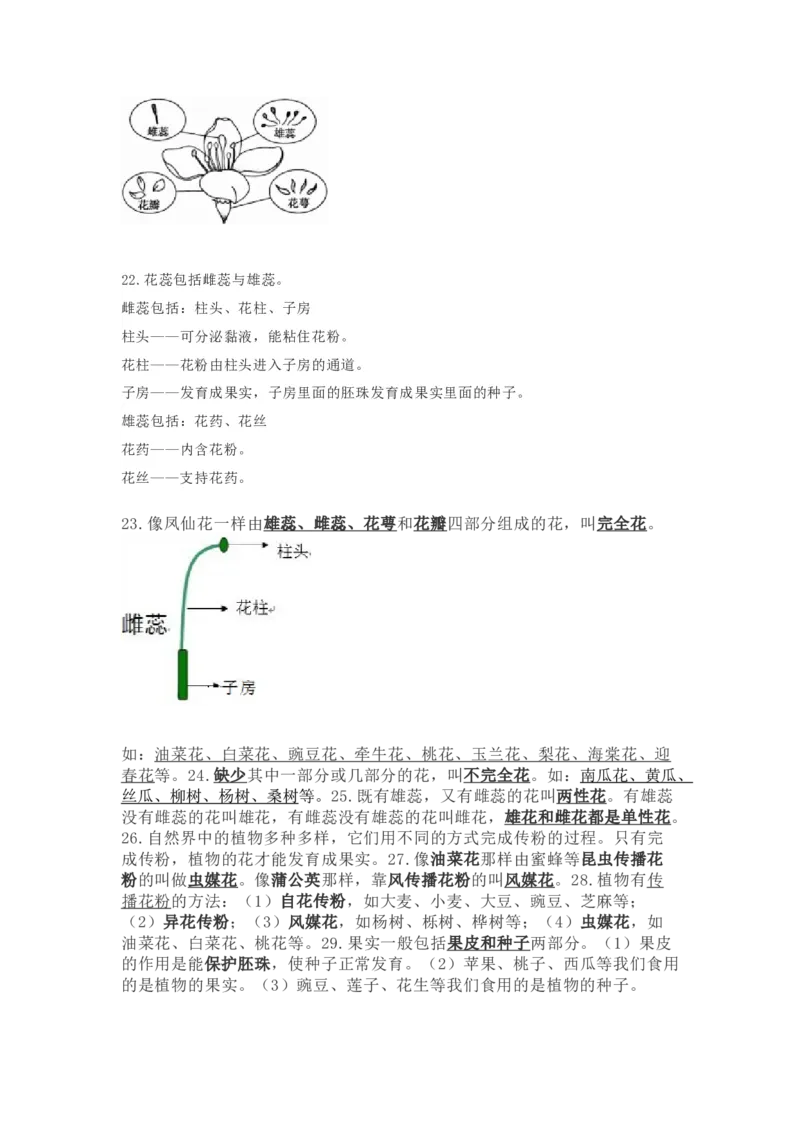 教科版四下科学知识点归纳_《小学各科知识点》_小学科学《知识梳理》1-6年级上下册_教科版小学科学1-6年级上下册知识梳理_下册