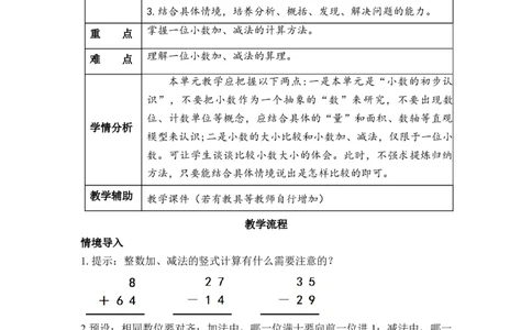 第七单元第2课时简单的小数加、减法（教学设计）-三年级数学下册人教版_26春人教版数学三下_00、更新资料3月18日_教学设计(3)_教学设计-与最新课件匹配