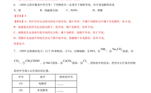 1.2.1电解质的电离（精练）-（人教版）解析版_高化_595801221724高中化学新人教版选择性必修一二三电子版教案PPT课件高中试卷_必修一册（人教版）_专项练习