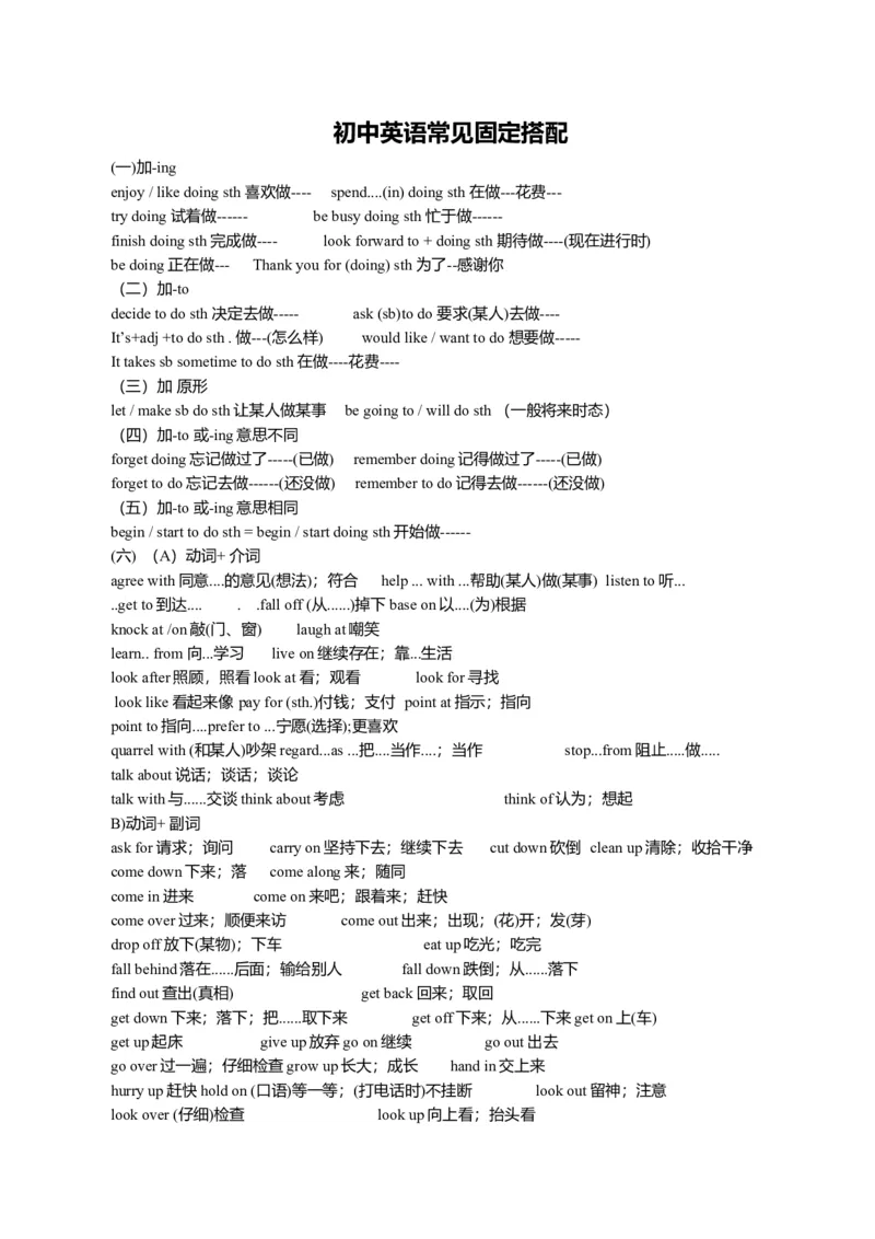 初中英语固定搭配-99740db01db2_内蒙古中考真题_赠品_初中英语资料