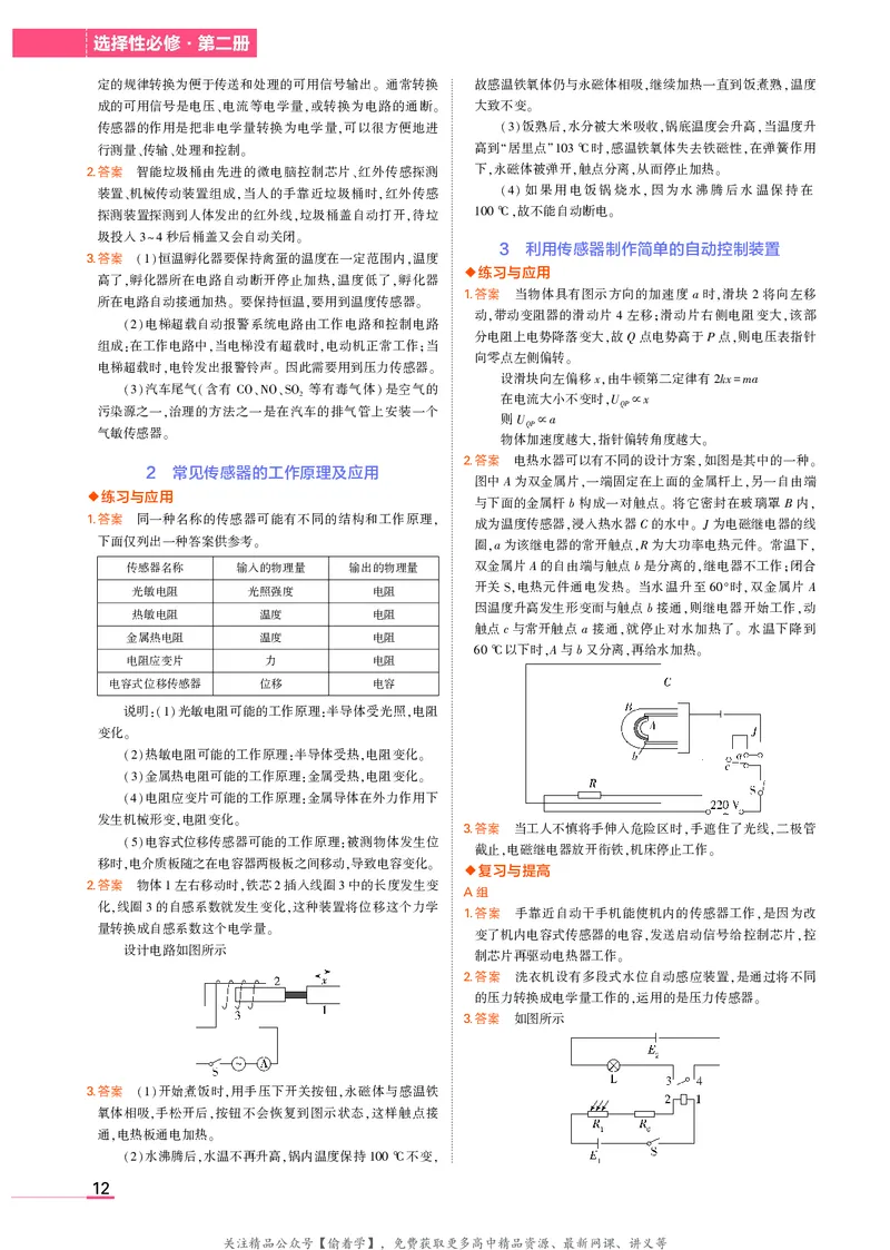 高中物理选择性必修2教材习题答案_高中全套电子教材及答案。_02高中教材参考答案_高中物理_人教版
