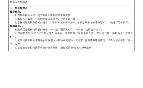 第4单元图形的面积整体分析_26春人教版数学三下_00、教案3套完整版_第2套表格式核心素养教案-全册合在一起_课课教案_第4单元图形的面积