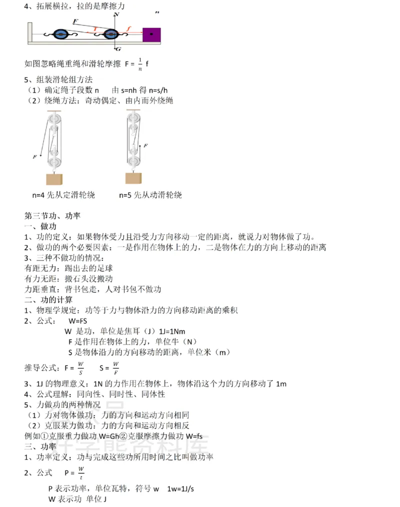 教科版初中物理八年级下册_24秋《初中各科知识点梳理》_初中物理《知识梳理》8-9年级上下册_教科版初中物理8-9年级上下册知识点