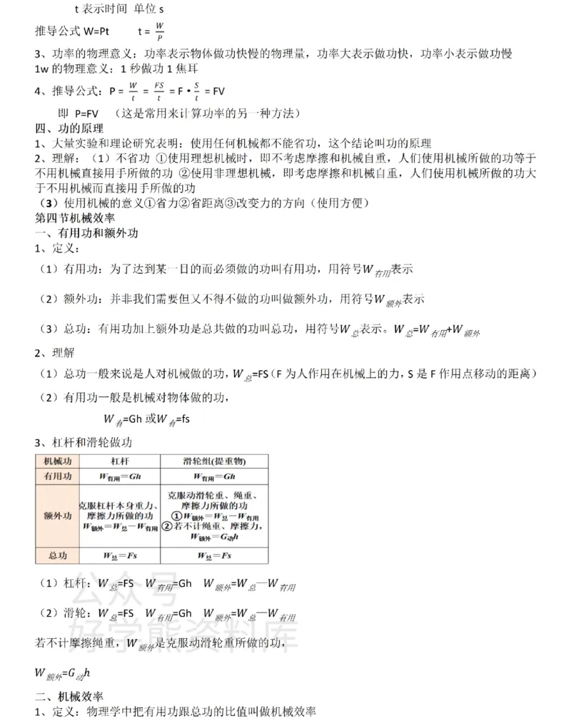 教科版初中物理八年级下册_24秋《初中各科知识点梳理》_初中物理《知识梳理》8-9年级上下册_教科版初中物理8-9年级上下册知识点