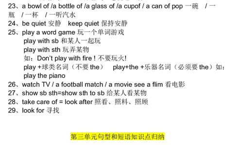 冀教版初中英语7年级下册知识梳理_24秋《初中各科知识点梳理》_初中英语《知识梳理》7-9年级上下册_知识梳理_冀教版初中英语7-9年级上下册知识梳理