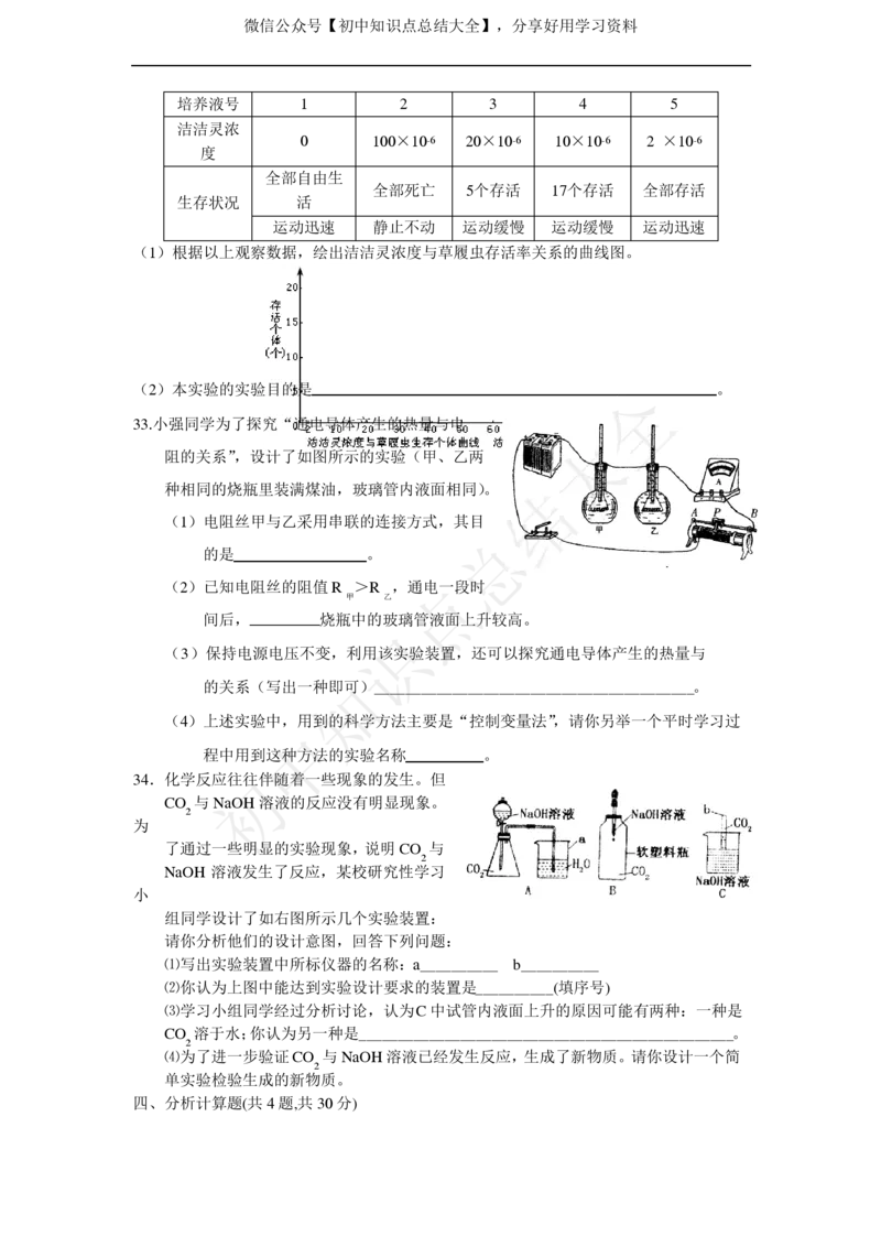 华师大版科学中考复习资料(分册知识点归纳)_24秋《初中各科知识点梳理》_初中科学《知识梳理》7-9年级上下册_华师大版初中科学7-9年级上下册知识梳理