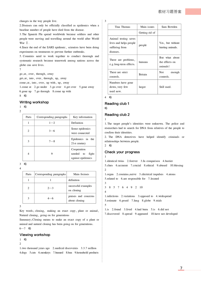 选择性必修3北师大英语教材习题答案_高中全套电子教材及答案。_02高中教材参考答案_高中英语_北师大版