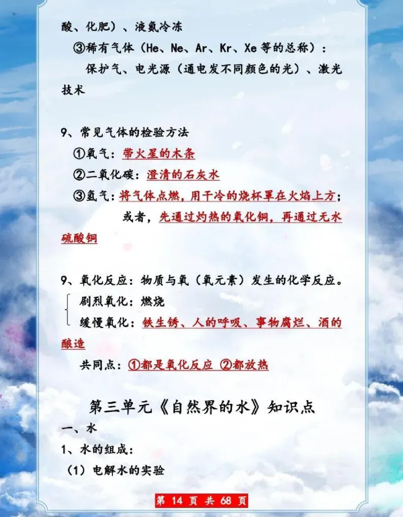 初中化学超重点知识大全（精华版）_24秋《初中各科知识点梳理》_初中化学《知识梳理》9年级上下册