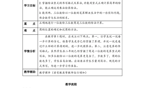 第二单元第4课时一位数除三位数的笔算除法（教学设计）-三年级数学下册人教版_26春人教版数学三下_00、更新资料3月18日_教学设计(3)_教学设计-与最新课件匹配