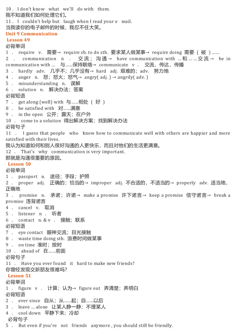 冀教版初中英语9年级下册知识梳理_24秋《初中各科知识点梳理》_初中英语《知识梳理》7-9年级上下册_知识梳理_冀教版初中英语7-9年级上下册知识梳理