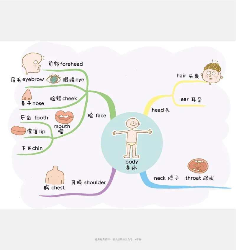 思维导图82张全彩漫画思维导图，含1100个小学生必记单词！_《小学思维导图》_思维导图语数英第二套_英语_82张小学英语全彩漫画思维导图
