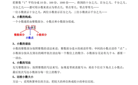 第七单元：小数的初步认识（单元复习讲义）（4大考点典例讲解+知识总结+易错点拨+变式训练+课后同步练习）（学生版）-（人教版）_26春人教版数学三下_00、更新资料3月18日_2025版