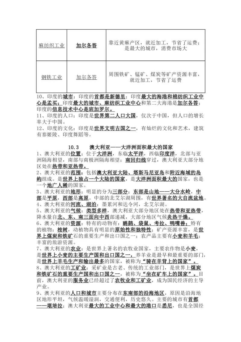晋教版地理七年级下册知识点汇总_24秋《初中各科知识点梳理》_初中地理《知识梳理》7-8年级上下册_晋教版初中地理7-8年级上下册知识梳理