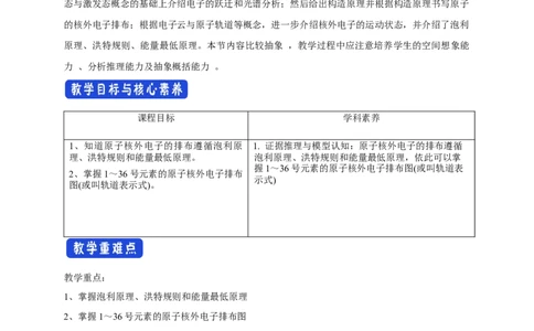 1.1.3泡利原理、洪特规则、能量最低原理-教学设计-2020-2021学年下学期高二化学同步精品课堂(新教材人教版选择性必修2)_高化_2025春-人教版高中化学_04新版高中化学选择性必修2_教案