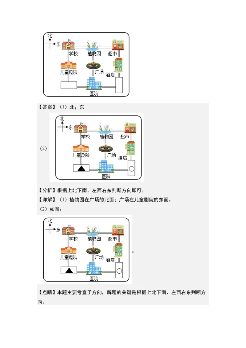 第一单元专项练习02：确定物体的位置与方向，描述路线-（教师版）人教版_26春人教版数学三下_00、更新资料3月18日_解决问题专项练习-T7(1)_2025版