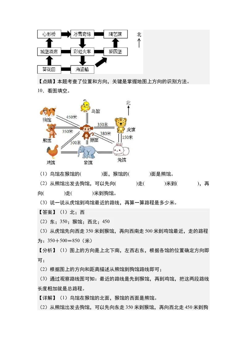 第一单元专项练习02：确定物体的位置与方向，描述路线-（教师版）人教版_26春人教版数学三下_00、更新资料3月18日_解决问题专项练习-T7(1)_2025版