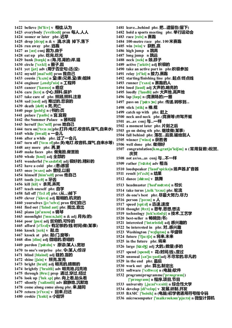 初中英语单词汇总表(带音标)-4026d060700a_内蒙古中考真题_赠品_初中英语资料
